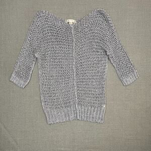 Decree M Open Knit Sweater Crochet Neutral Textured Soft Scandinavian Minimal